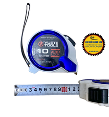 Thước mét, thước cuộn, thước rút YUETE kích thước 10mx25mm có chế độ tự hãm Autolock, hợp kim thép dẻo chắc chắn