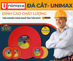 Đá Cắt inox, Lưỡi Cắt Kim Loại UNIMAX Thế Hệ Mới Siêu Bền Đường Kính 107mm Lỗ Trục 16mm Hai Mặt Đỏ Vàng