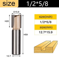 Mũi soi gỗ thẳng CNC lấy nền, Mũi phay gỗ TIDEWAY cốt 6.3mm và 12.7mm sử dụng cho máy phay, máy cắt CNC
