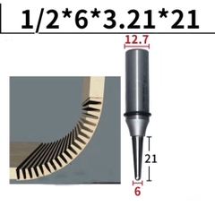 Mũi soi uốn cong gỗ CNC cốt trục 12.7mm phay bo cong 90 độ MDF góc R18 R30 R50 Tideway cao cấp
