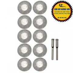 Bộ 10 Lưỡi Cắt Mini Đa Năng Đường Kính 30-60mm Kèm 2 Trục Gắn Máy - Chuyên Cắt Ngọc,Đá,Thủy Tinh,Gỗ,Nhựa,...