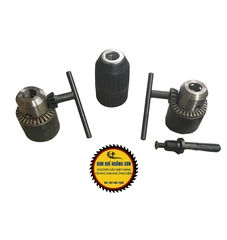Đầu kẹp mũi khoan măng ranh ren 13mm kẹp mũi khoan đường kính từ 1.5mm đến 13mm, đầu vặn và đầu có trục nối, khóa đi kèm