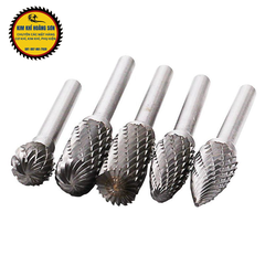 Mũi mài khắc kim loại trục 6mm đường kính đầu mũi từ 6 - 16mm, Mũi doa gỗ, nhựa, nhôm, inox siêu bền