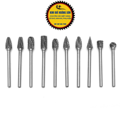 Bộ 10 mũi mài hợp kim mini điêu khắc gỗ lũa kim loại sắt nhựa chuôi 3mm độ cứng cao chịu nhiệt tốt