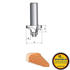 Mũi phay gỗ bo lõm R mũi soi lồi gỗ có bi Tideway cao cấp cốt to 12.7mm lắp máy cầm tay và trục đứng