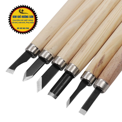Bộ khắc gỗ, Bộ đục gỗ chạm khắc 6-10 chi tiết, Bộ điêu khắc gỗ đầu dao thép cao cấp chống rỉ, tay cầm gỗ chắc