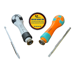 Tô vít mini cán cao su đường kính thân mũi 4mm đảo chiều 2 - 4 chấu, có lẫy điều chỉnh độ dài ngắn