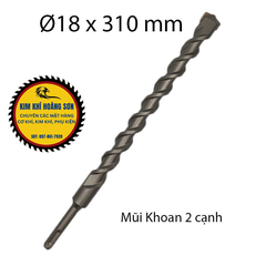 Mũi khoan bê tông 2 cạnh dài 18 - 20mm x 310mm, Mũi khoan xuyên tường Mỹ Nicholson chuôi gài phủ Titanium chịu lực tốt