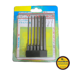 Bộ Mũi Lục Giác, Lục Bông (Bi), Hoa Thị, Vít Bake từ tính dài 65mm/100mm - Chuôi lục giác 6.35mm