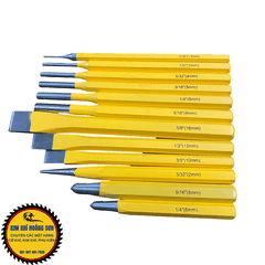 Bộ đột sắt, đục sắt 12 chi tiết chất liệu thép CR-V cao cấp chuyên dụng trong ngành cơ khí