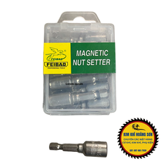Đầu chụp bulong, Đầu bắn vít tôn 8mm dài, ngắn chuôi lục giác 6.35mm có nam châm cố định, thông dụng