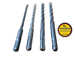 Mũi khoan bê tông tường 4 cạnh kích thước 6 - 12mm x 160mm, Mũi khoan bê tông 4 chấu phủ titanium chịu lực tốt