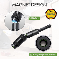 Đầu Lục Giác Nối Dài Chuyển Hướng Bắn Vít Góc 20 Độ Có Nam Châm Từ Tính 1/4" Tháo Lắp Nhanh Tiện Lợi
