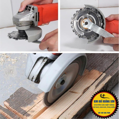 Đĩa cưa xích, lưỡi cưa xích cắt gỗ trục 16mm, chất liệu thép không gỉ siêu cứng, phay phá gỗ đa năng gắn máy mài cầm tay