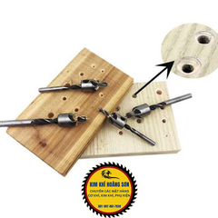 Mũi khoan âm vít gỗ 2 tầng, Bộ 7 mũi khoan gỗ bắt âm mũ vít đầu đinh định tâm kích cỡ 3-10mm chất liệu thép HSS cao cấp