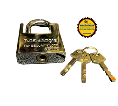 Ổ khóa cửa treo chống cắt Materys size 50mm - 60mm giá rẻ chống trộm, chống đập hiệu quả kèm 3 chìa