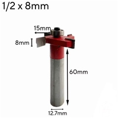 Mũi phay gỗ, Mũi soi cuốc 4 cánh có bi cao cấp chân to 12.7mm, hợp kim siêu bền, chịu nhiệt tốt