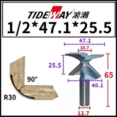 Mũi soi uốn cong gỗ CNC cốt trục 12.7mm phay bo cong 90 độ MDF góc R18 R30 R50 Tideway cao cấp