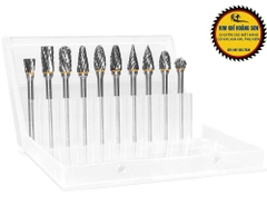 Bộ 10 mũi mài hợp kim mini điêu khắc gỗ lũa kim loại sắt nhựa chuôi 3mm độ cứng cao chịu nhiệt tốt