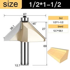 Mũi soi vát chữ V phay gỗ Alu CNC 45 độ có bi Tideway cao cấp cốt bé 6.3mm và cốt to 12.7mm sử dụng cho máy phay, máy CNC