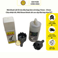 Mũi khoan khoét sắt lỗ tròn đầu hợp kim TCT vỏ trắng đường kính từ 15mm - 35mm chịu nhiệt tốt