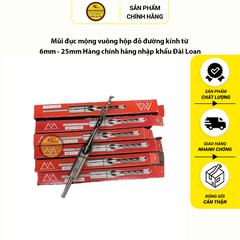 Mũi đục mộng vuông hộp đỏ đường kính từ 6mm - 25mm Hàng chính hãng nhập khẩu Đài Loan