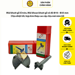 Mũi khoan khoét gỗ lỗ tròn vỏ đỏ Φ10 - Φ35 mm chịu nhiệt tốt, hợp kim thép cao cấp chịu mài mòn tốt