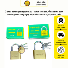 Ổ khóa bấm Việt Nhật Lock 50 - 60mm siêu bền, Ổ khóa cửa bấm đồng thau chịu lực cực kỳ chắc chắn