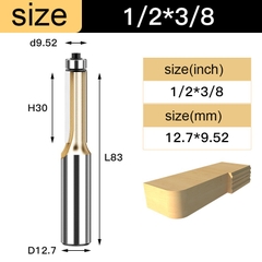 Mũi phay gỗ thẳng có bi mũi soi lấy nền ZJMLY cốt 6.3mm + 12.7mm, kích thước mũi phay 6-12mm độ chính xác cao