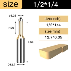 Mũi phay gỗ thẳng có bi mũi soi lấy nền ZJMLY cốt 6.3mm + 12.7mm, kích thước mũi phay 6-12mm độ chính xác cao