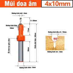 Mũi khoan mồi âm vít gỗ 2 tầng 3-4mm chất liệu thép cứng cao cấp, Mũi khoét âm hợp kim loạt tốt