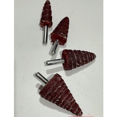 Nhám trụ cây thông, Nhám chuôi, Nhám xếp trụ thông, Đầu mài nhám inox cỡ 20mm 25mm 30mm chuôi 6mm