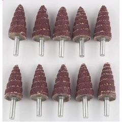 Nhám trụ cây thông, Nhám chuôi, Nhám xếp trụ thông, Đầu mài nhám inox cỡ 20mm 25mm 30mm chuôi 6mm