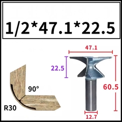 Mũi soi uốn cong gỗ CNC cốt trục 12.7mm phay bo cong 90 độ MDF góc R18 R30 R50 Tideway cao cấp