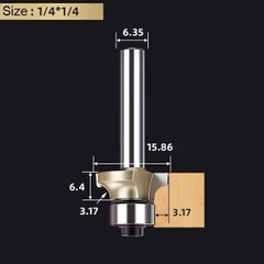 Mũi phay gỗ bo lõm R mũi soi lồi gỗ có bi Tideway cao cấp cốt bé 6.35mm lắp máy cầm tay và trục đứng
