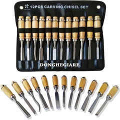 Bộ Đục Điêu Khắc Gỗ Lũa Cây Cảnh Bonsai Bằng Tay 12 Chi Tiết Lưỡi Thép Hợp Kim SK2 Cao Cấp