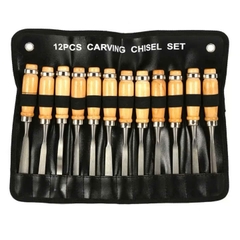 Bộ Đục Điêu Khắc Gỗ Lũa Cây Cảnh Bonsai Bằng Tay 12 Chi Tiết Lưỡi Thép Hợp Kim SK2 Cao Cấp