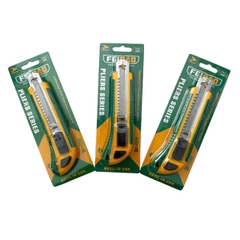 Dao rọc giấy to FEIBAO lưỡi dao sắc 18mm, Dao trổ giấy cắt rạch đa năng thép không gỉ, độ cứng cao sử dụng trên nhiều vật liệu (kèm 5 lưỡi dao)