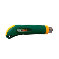 Dao rọc giấy to FEIBAO lưỡi dao sắc 18mm, Dao trổ giấy cắt rạch đa năng thép không gỉ, độ cứng cao sử dụng trên nhiều vật liệu (kèm 5 lưỡi dao)