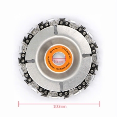 Đĩa cưa xích 4", lưỡi cưa xích cắt gỗ 22 răng chất liệu thép không gỉ siêu cứng lắp máy mài cầm tay