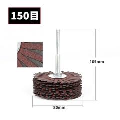 Chổi cước quật chà nhám gỗ ráp hoa đánh mịn đường kính 80mm lắp máy khoan cầm tay chuôi 6mm RAP_HOA