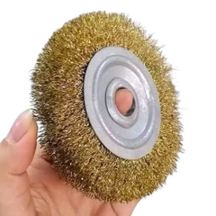 Chổi đánh rỉ sắt đĩa cước rỉ sét lỗ trục 16mm đường kính 100mm, 125mm, 150mm lắp máy mài cầm tay