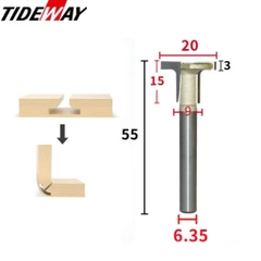 Mũi bo gấp góc R8 tấm ốp than tre chữ T Tideway