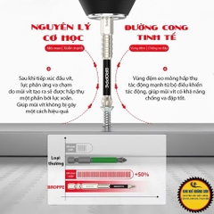 Mũi vít PH2 chống trượt hãng BROPPE chân lục giác 6.35mm, Mũi bắn vít 1 đầu bake chữ thập từ tính cao