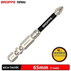 Mũi vít PH2 chống trượt hãng BROPPE chân lục giác 6.35mm, Mũi bắn vít 1 đầu bake chữ thập từ tính cao