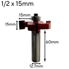 Mũi phay gỗ, Mũi soi cuốc 4 cánh có bi cao cấp chân to 12.7mm, hợp kim siêu bền, chịu nhiệt tốt