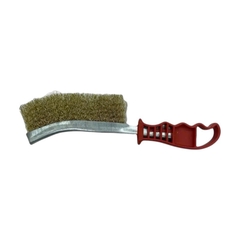 Chổi đánh rỉ sắt cán nhựa đỏ chiều dài 225mm, bàn chải đồng chà cọ rỉ sét cầm tay chắc chắn loại đẹp