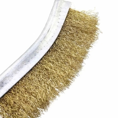 Chổi đánh rỉ sắt cán nhựa đỏ chiều dài 225mm, bàn chải đồng chà cọ rỉ sét cầm tay chắc chắn loại đẹp