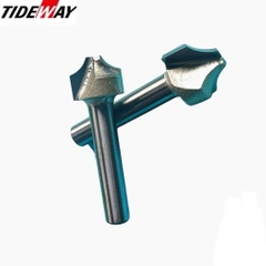 Mũi phay gỗ điêu khắc mở Đáy dao cắt CNC bo góc R cạnh phẳng soi mũi tên Tideway cốt trục 6.35mm