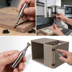 Mũi phay gỗ CNC chốt nhựa liên kết U Mũi Tạo Rãnh chữ T Tideway cao cấp cốt trục 12.7mm